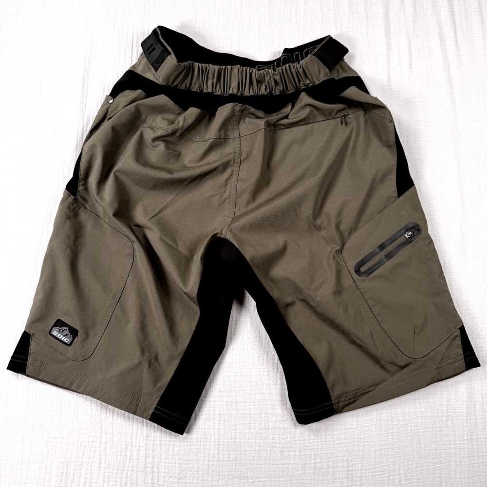 Zoic Mens Ether Mountain Bike Shorts Olive Green Black Size Medium MTB Cycling - Picture 3 of 7